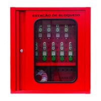 ESTAÇÃO DE BLOQUEIO EM AÇO GRANDE COM TAMPA DE VIDRO